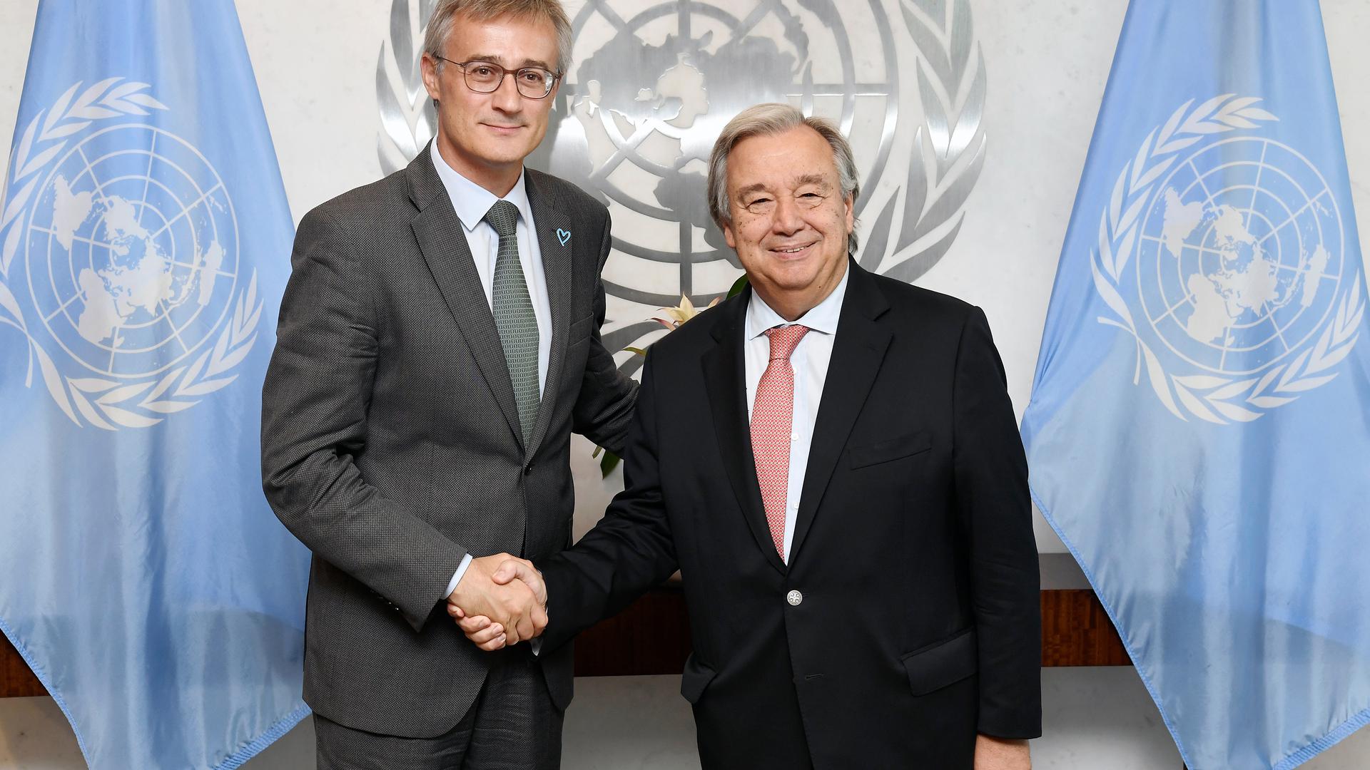 Com o secretário-geral da ONU, António Guterres