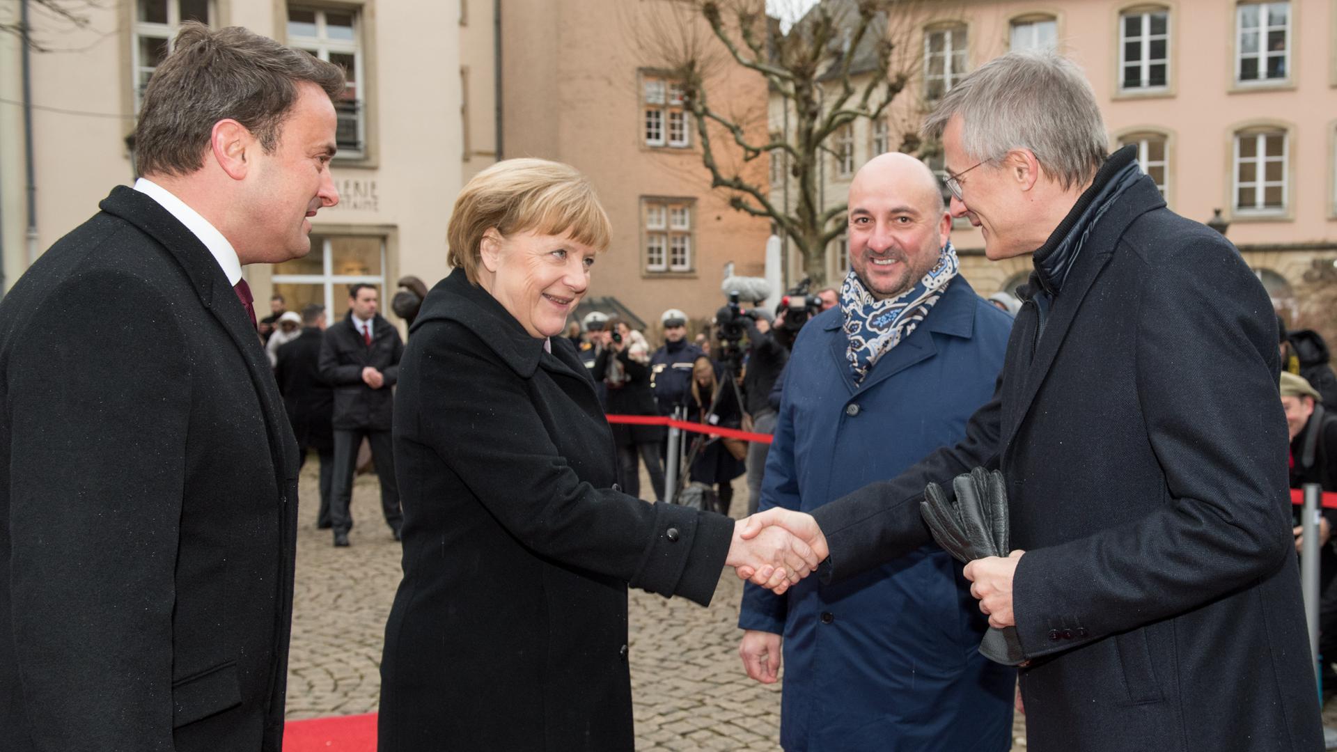 Com a chanceler alemã, Angela Merkel