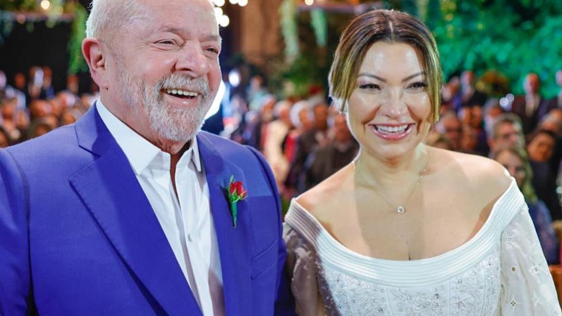 Casamento de Lula da Silva e Rosângela, em maio de 2022.