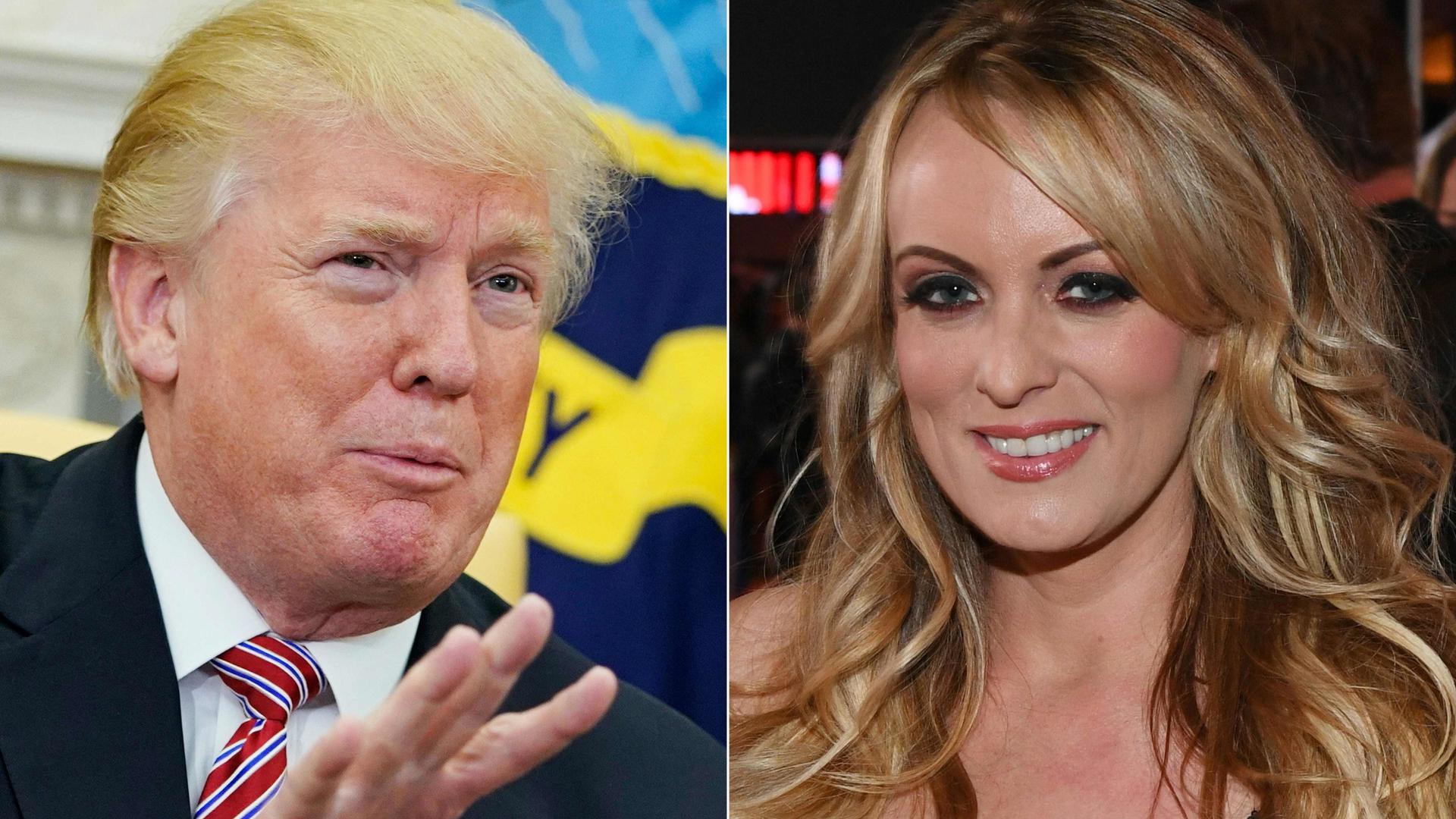 O ex-presidente Donald Trump e Stormy Daniels tiveram um alegado envolvimento sexual em 2006. O suborno à atriz vai levá-lo agora a tribunal.