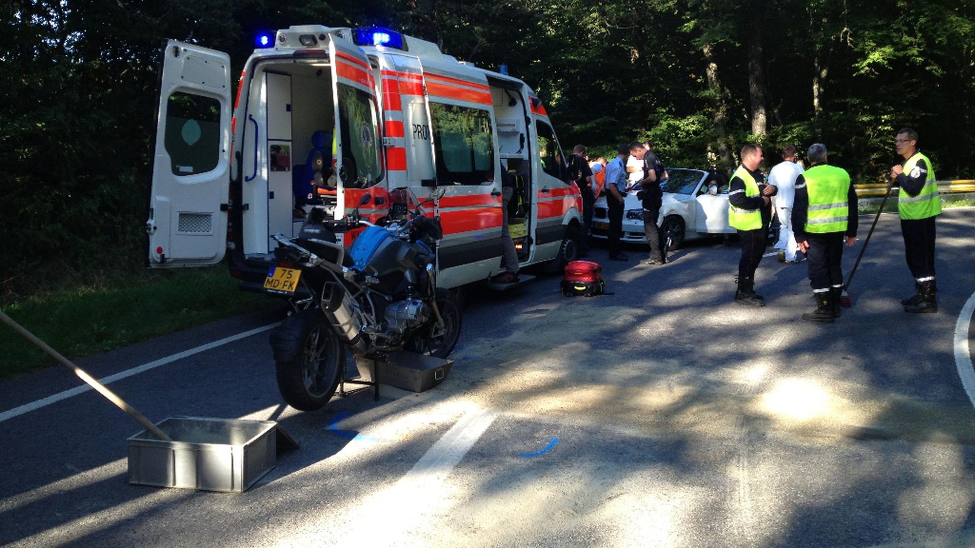 Na estrada entre Kautenbach e Wiltz, uma moto e um automóvel colidiram ontem à tarde