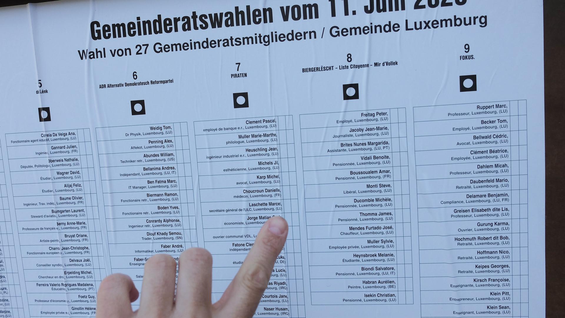 31.05.2023  Gemeindewahlen ( Stadt Luxemburg )  Wahlplakate , Wahlen , élections communales , Foto : Marc Wilwert / Luxemburger Wort