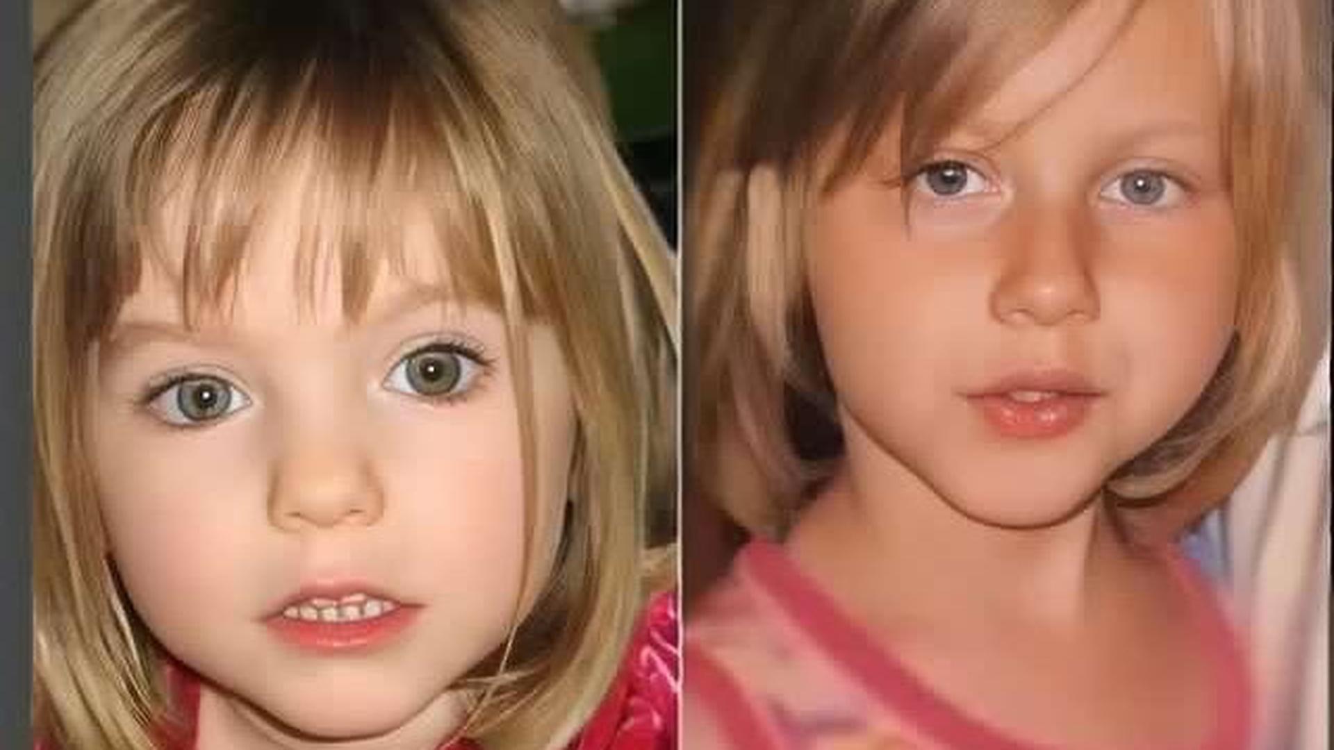 Julia Wandelt (à direita) acredita ser Madeleine McCann (à esquerda), a menina inglesa que desapareceu no Algarve em 2007.