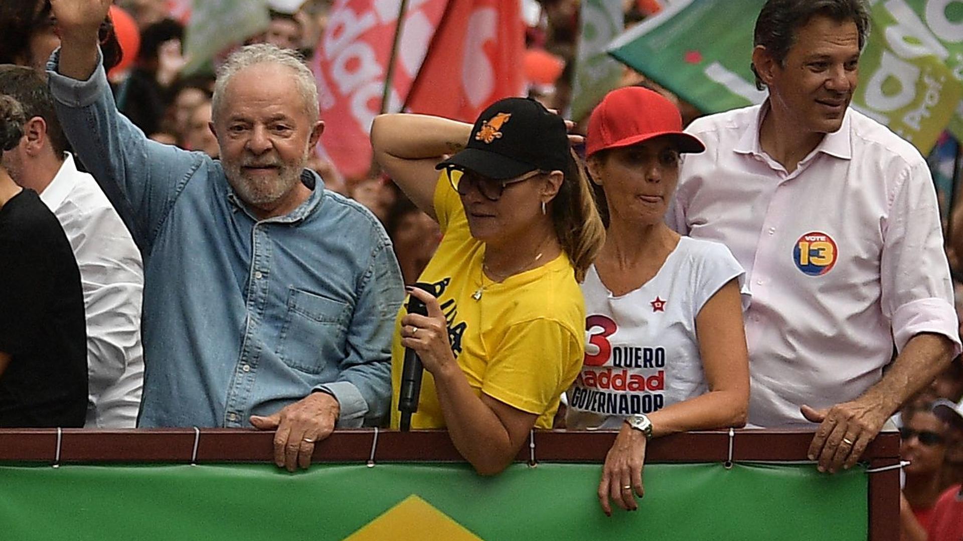 Rosângela da Silva esteve sempre ao lado do petista durante toda a campanha eleitoral.