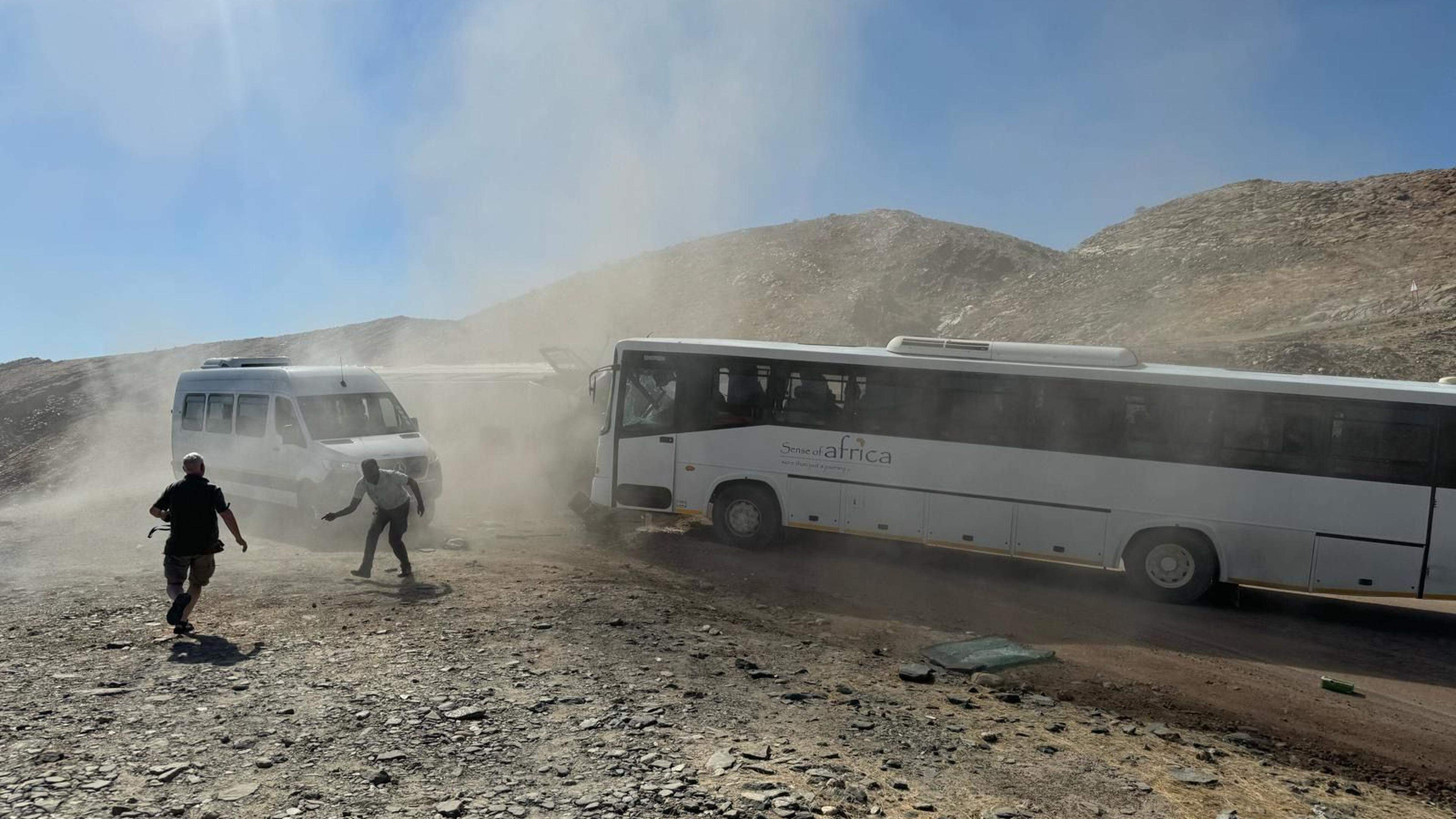 Imagem do acidente na Namíbia, que vitimou duas portuguesas. 