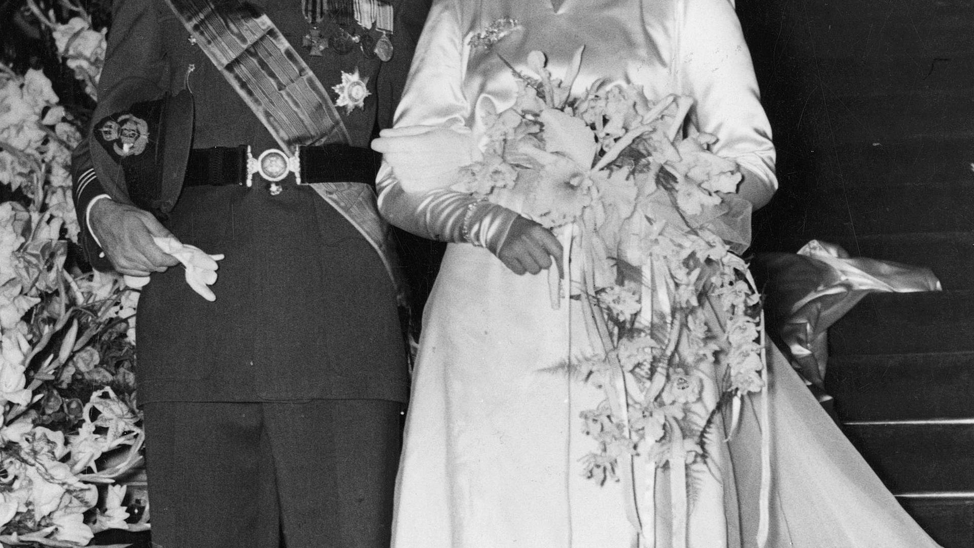 Die Hochzeit von Prinzessin Alix und Prinz Antoine de Ligne am 17. August 1950.