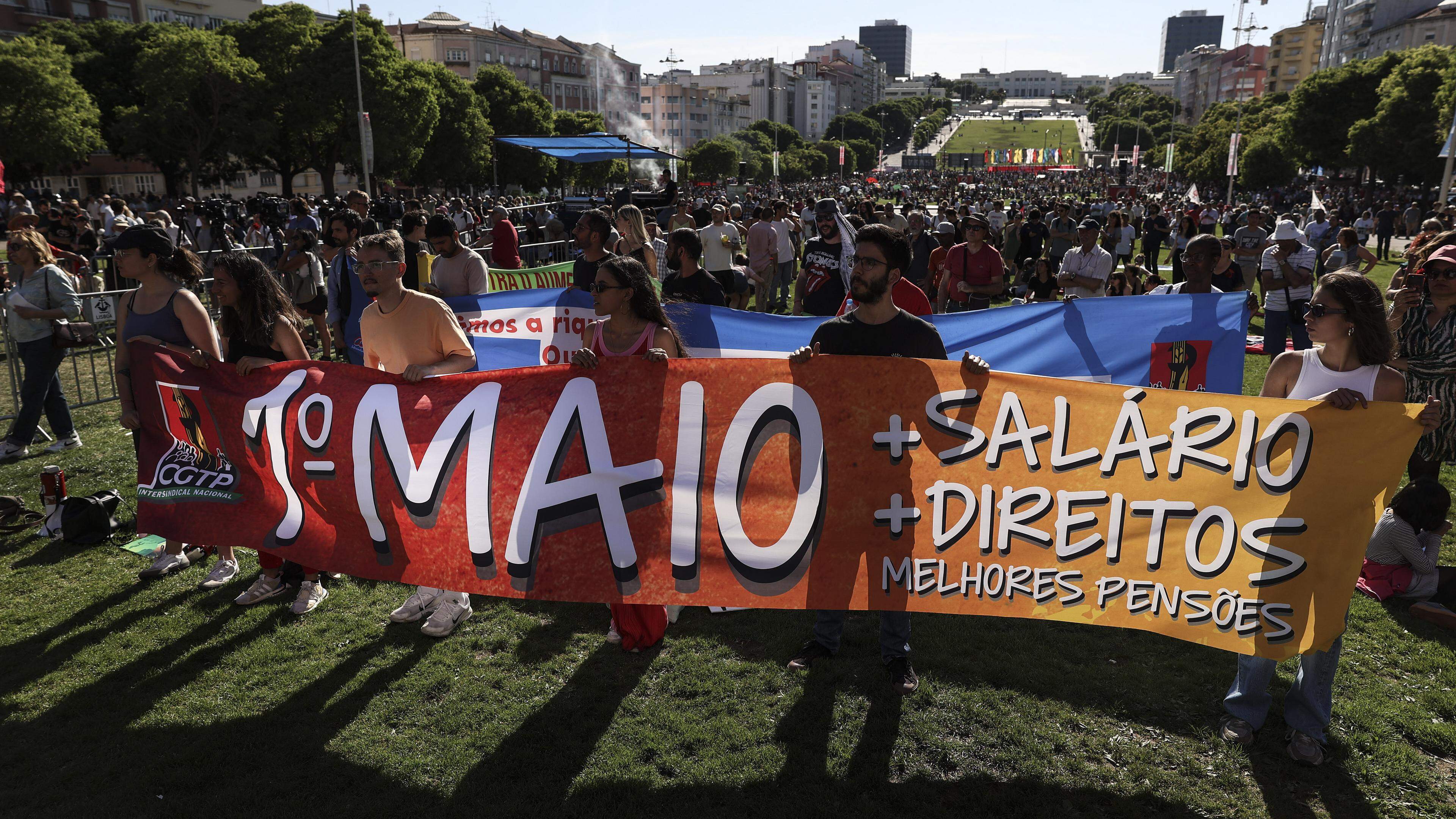 Comício no âmbito das comemorações do Dia do Trabalhador, na Alameda, Lisboa, 1 de maio de 2023. 