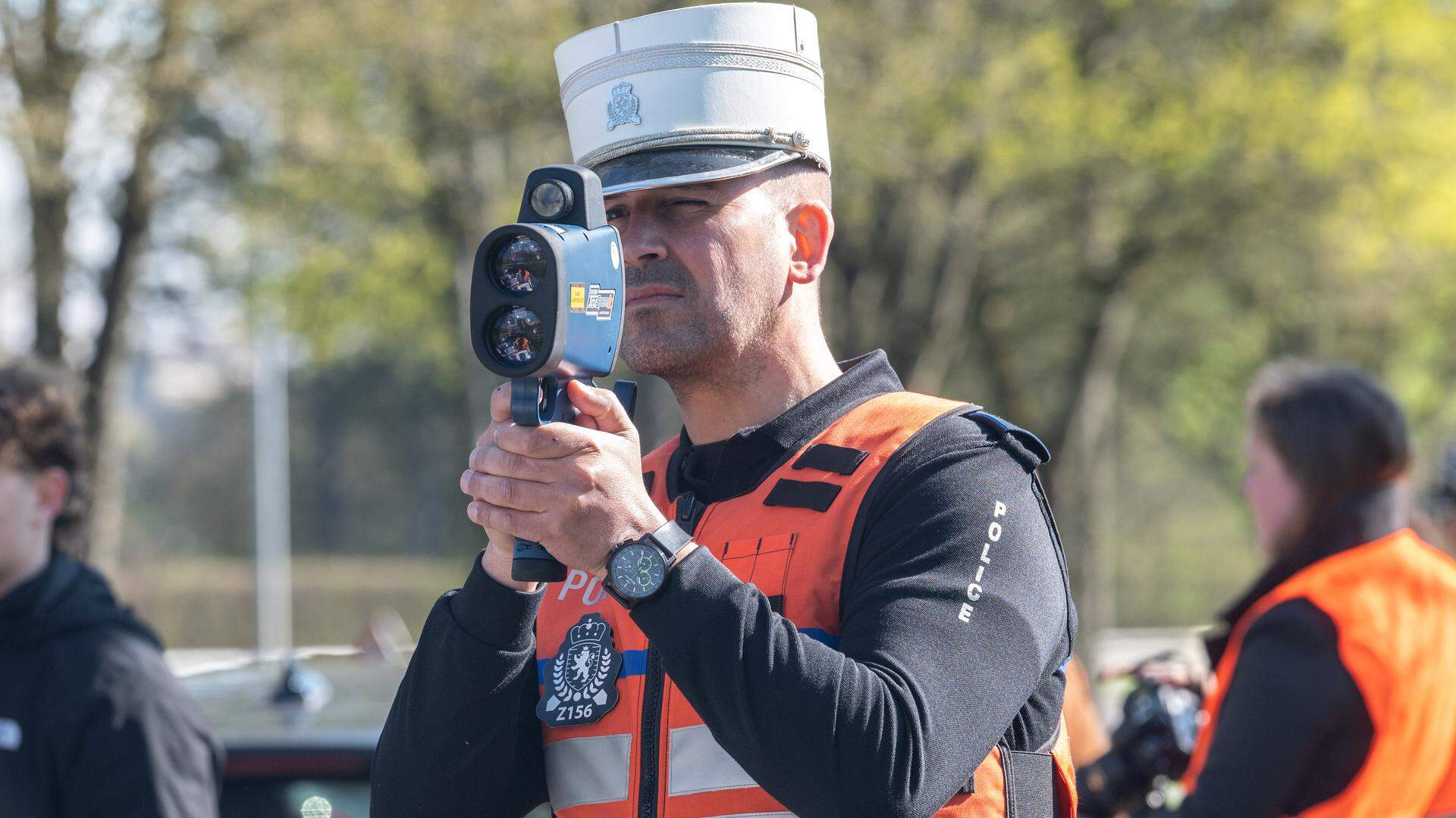 Lok , Speedmarathon 2023 ,  Geschwindigkeitskontrolle Polizei , Police Grand Ducale , Police de la Route , Radarkontrolle , Blitzer , Verkehrskontrolle , Verkehrspolizei, polícia, radares, Volante Foto:Guy Jallay/Luxemburger Wort