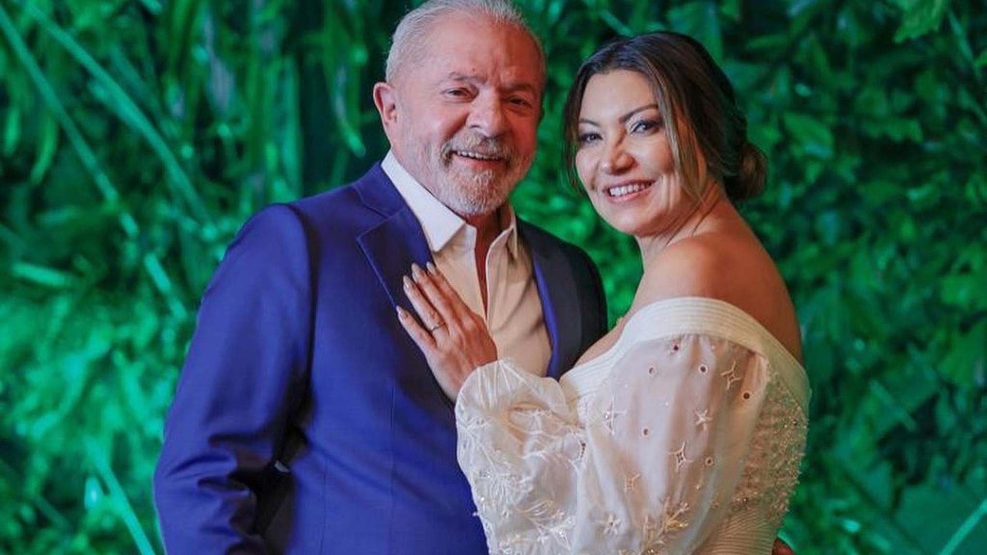 Casamento de Lula da Silva e Rosângela, em maio de 2022.