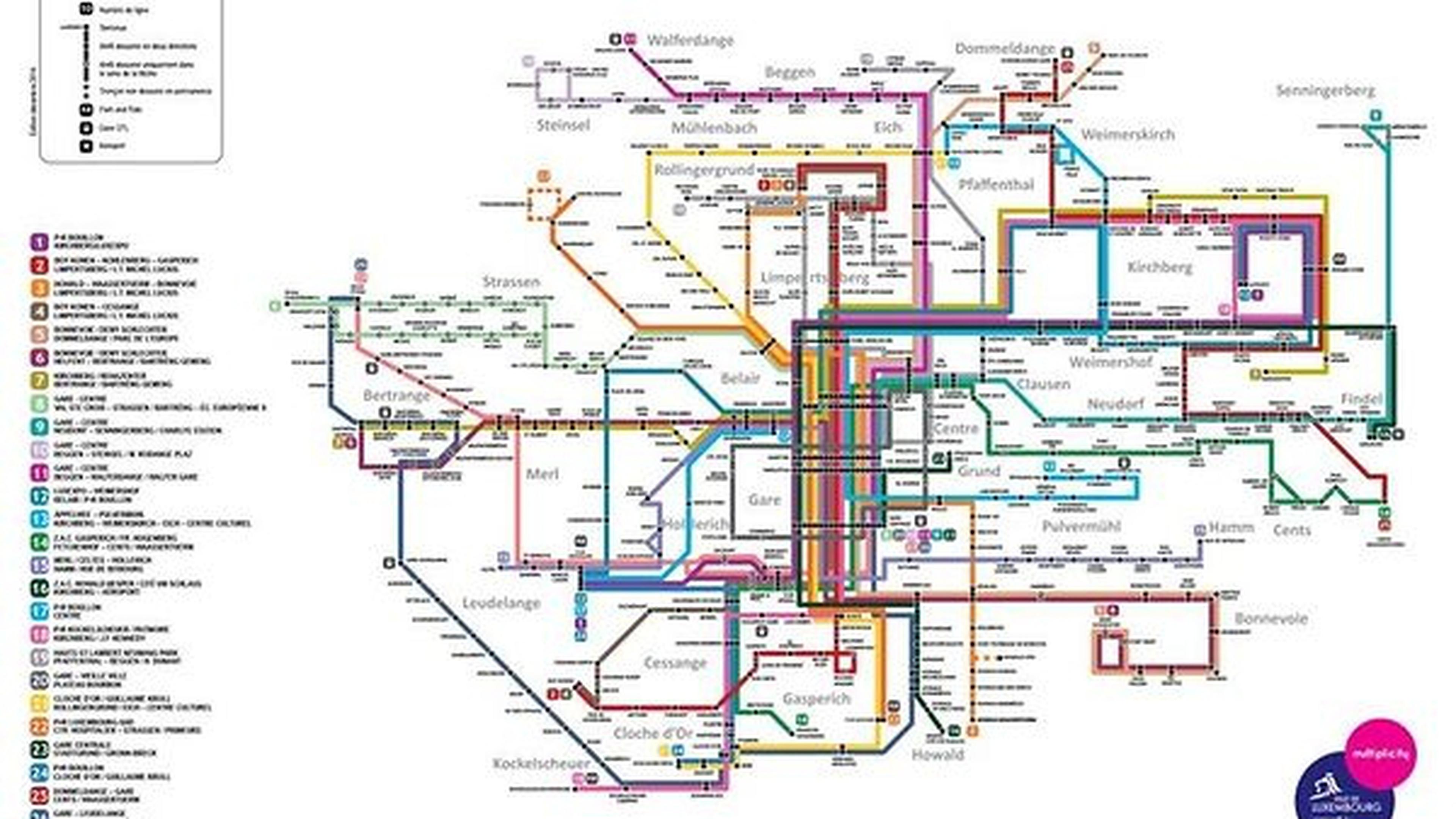 Bus map. Карта общественного транспорта Люксембурга. Схема городского транспорта Люксембурга. Метро Люксембург схема. Karta obszhesvennogo transporta vo Florentii.