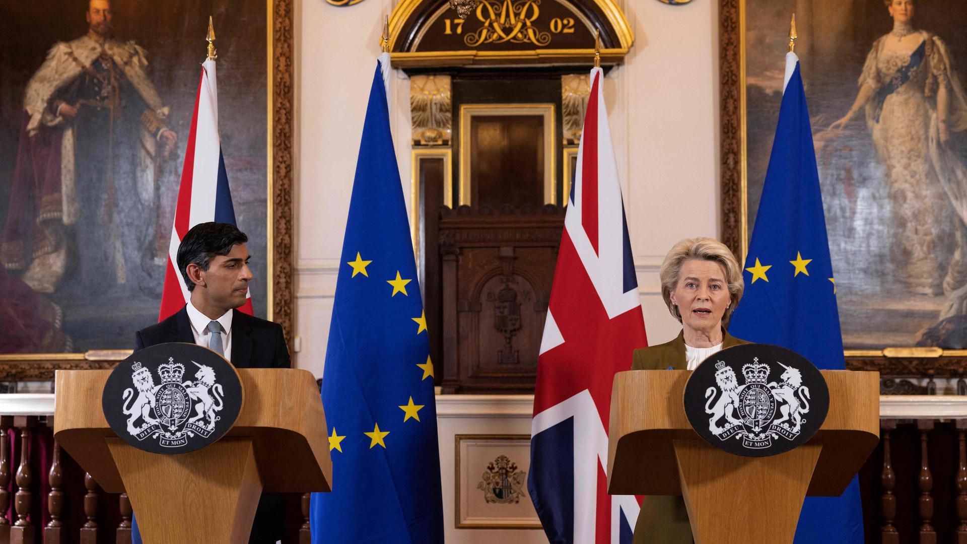 Esta segunda-feira, Rishi Sunak, o primeiro-ministro inglês, e Ursula von der Leyen, presidente da Comissão Europeia, apresentaram o Acordo de Windsor.