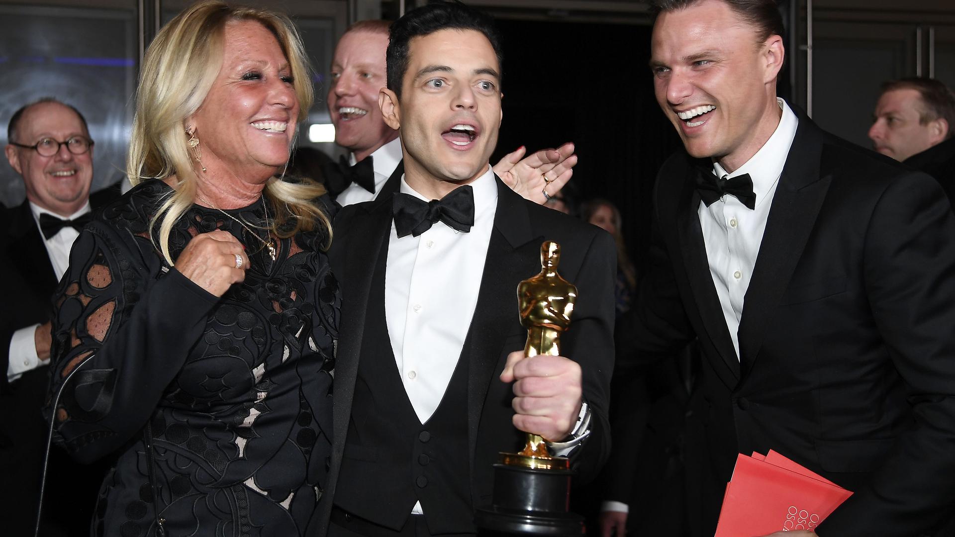 Rami Malek premiado com o Óscar de melhor ator no filme "Bohemian Rhapsody".