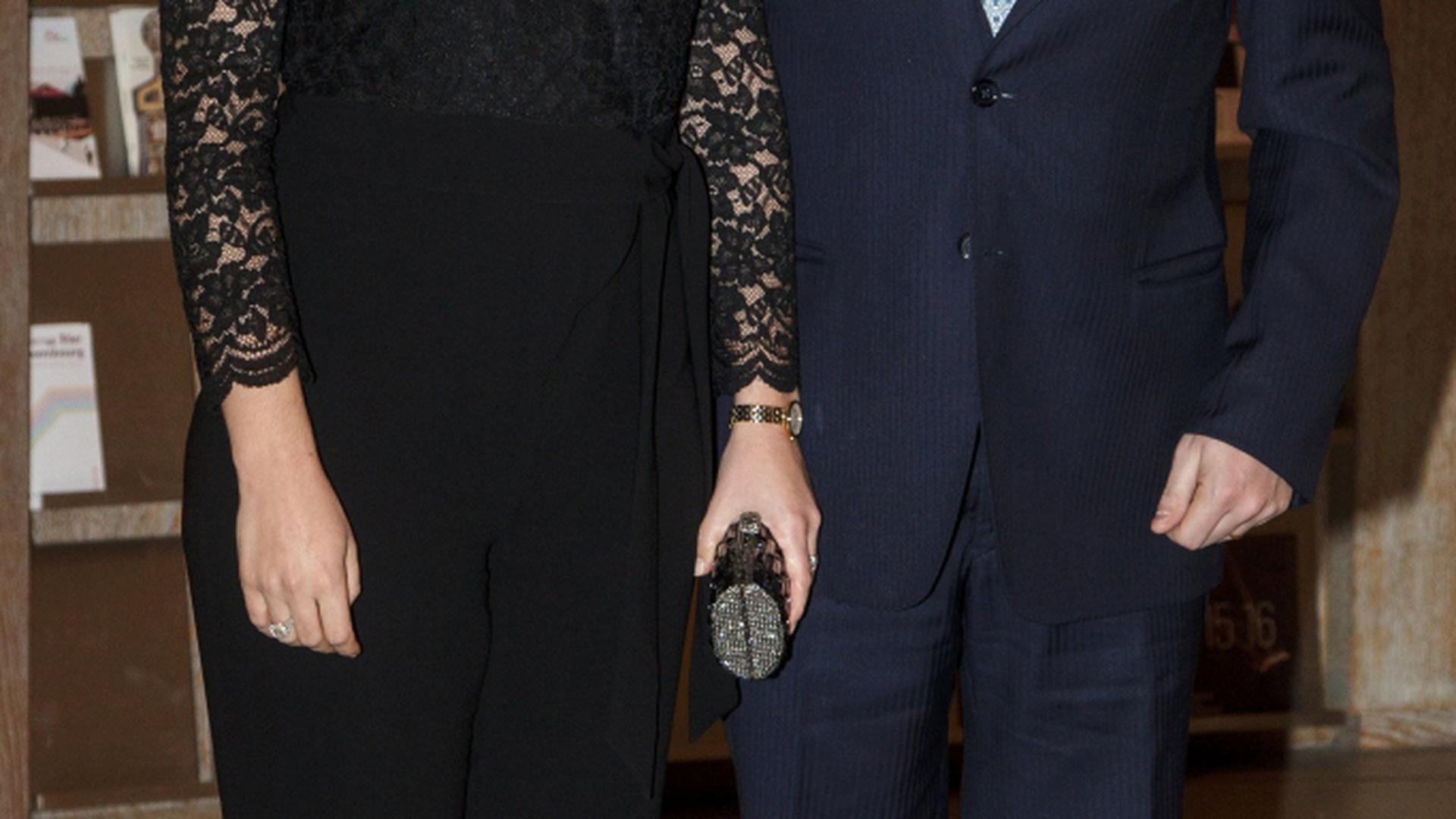O príncipe herdeiro Guillaume e a mulher, a princesa Stéphanie