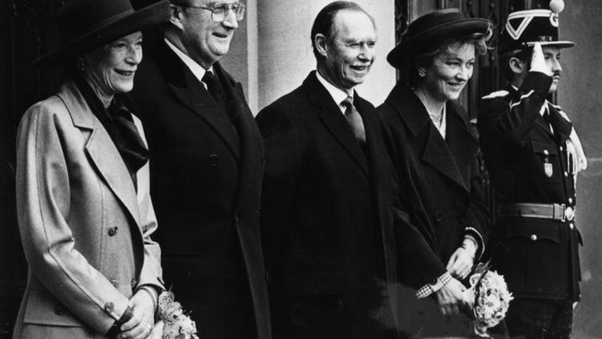 O rei Alberto II e a rainha Paola juntamente com o Grão-Duque Jean e a Grã-Duquesa Joséphine-Charlotte