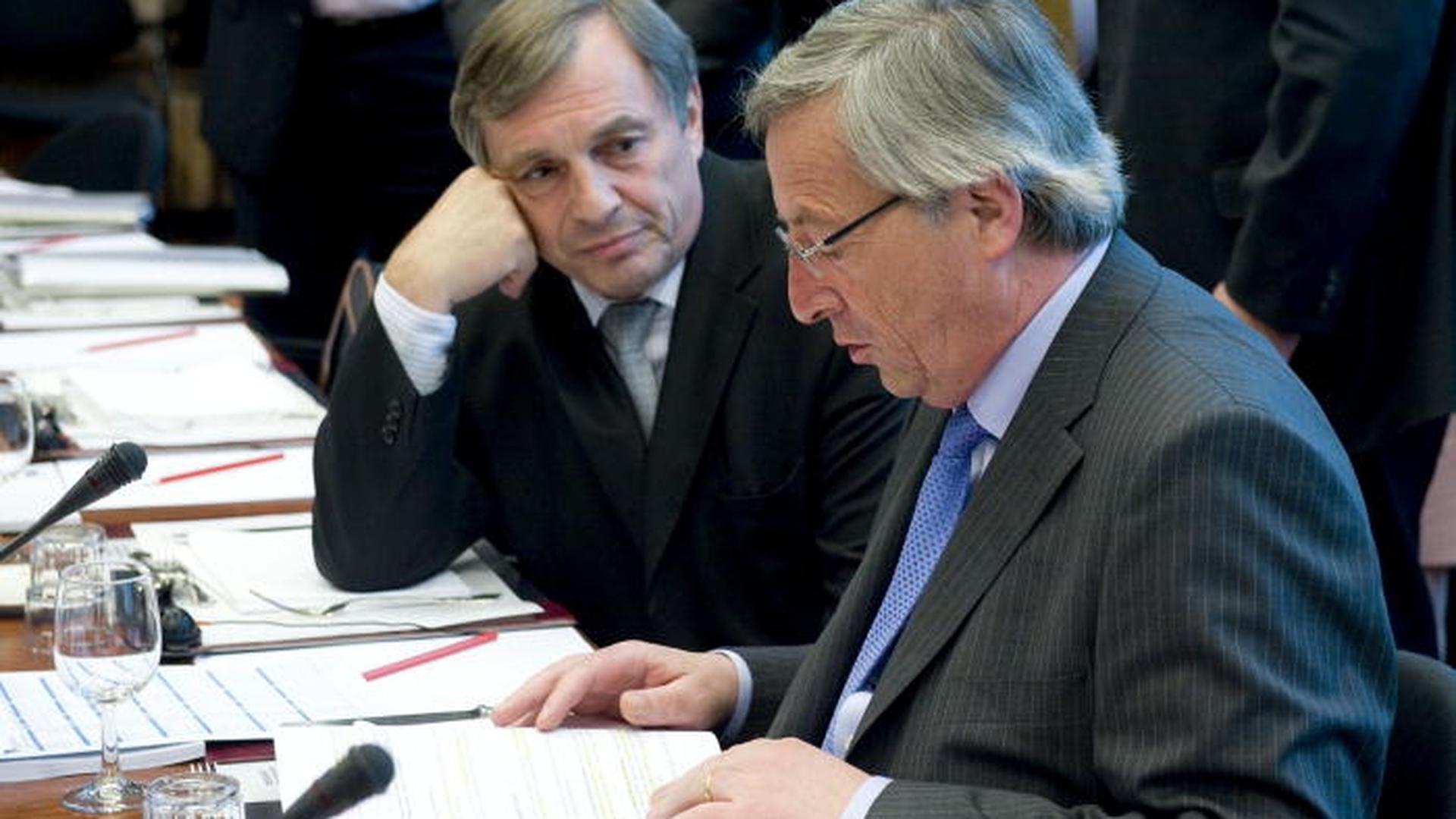 Jeannot Krecké (à esquerda) e Jean-Claude Juncker